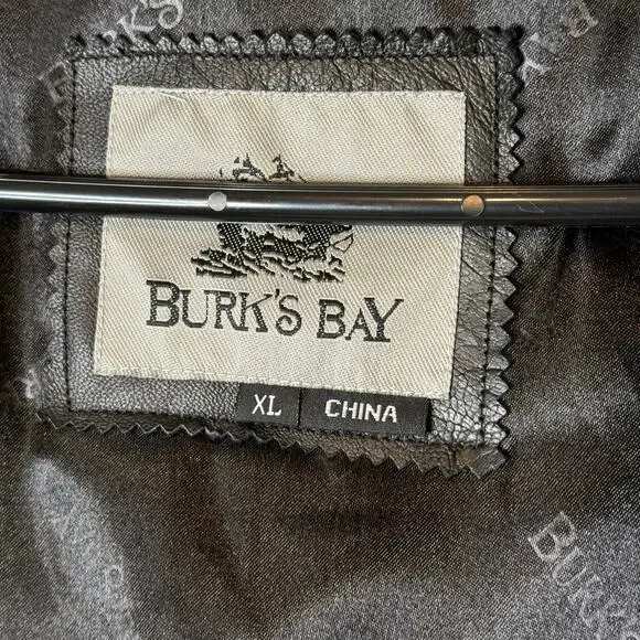 Burks Bay NWT Driving Leather Coat Men Size XL World Series Poker Lined    Black - Picture 6 of 10